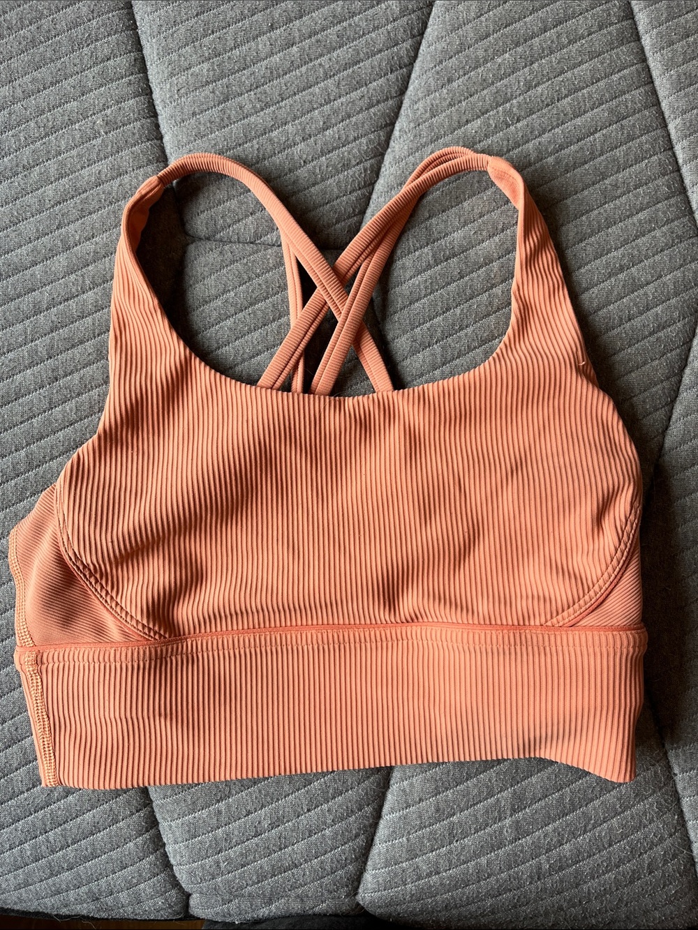 lululemon athletica Ribbed Cross-Back Sports Bra - Peach